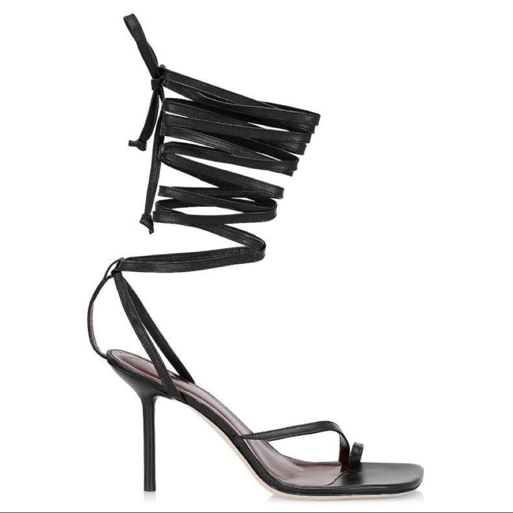 STAUD Nicola gladiator black strappy heels NEW